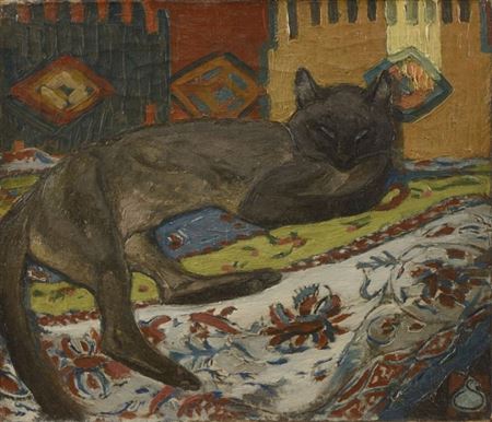 Chat couché sur le divan, 1892 by Theophile Alexandre Steinlen - Auction record, sale price, and art valuation. Compare with similar artists and explore comparable artworks.