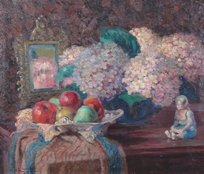 "NATURALEZA MUERTA CON HORTENSIAS"
