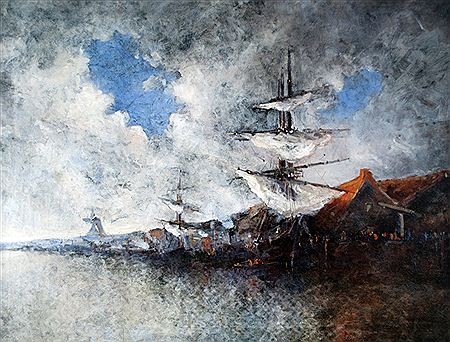 Sample artwork by Stephen Robert Koekkoek (1887 - 1934), known for post-impressionist and abstract painting, sailing ships, seascape, figurative - View similar artists and auction records