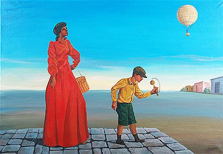 MADRE Y NIÑO CON BALERO