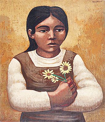 NIÑA CON FLORES by Mario Miguel Mollari - Auction record, sale price, and art valuation. Compare with similar artists and explore comparable artworks.
