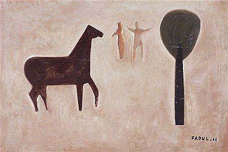 PAISAJE CON FIGURAS Y CABALLO