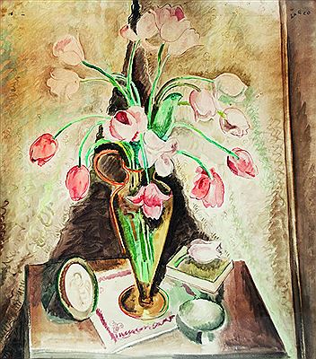 VASO CON TULIPANES