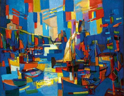 Sample artwork by Jean Chevolleau (1924 - 1996), known for abstract painting - View similar artists and auction records