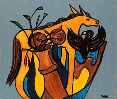 FIGURASYNTHESE, CHEVAL, OISEAU ET FLEURS by Edgar Stoebel - Auction record, sale price, and art valuation. Compare with similar artists and explore comparable artworks.