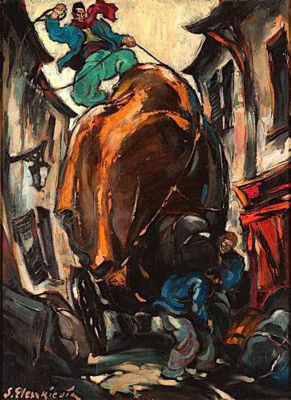 LA CHARETTE DE FOIN by Stanislas Eleszkievicz - Auction record, sale price, and art valuation. Compare with similar artists and explore comparable artworks.