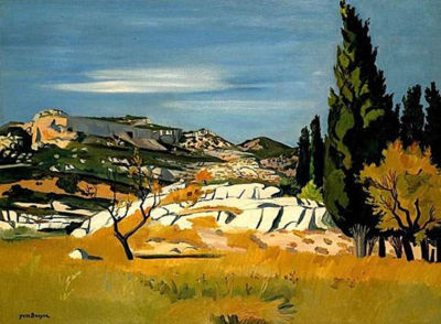LE ROCHER BLANC AU CYPRES, LES BAUX, 1960