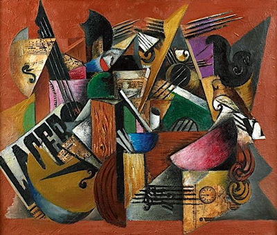 Sample artwork by Serge Ferat (1881 - 1958), known for cubist, pointillist  painting, set and costume design, illustration - View similar artists and auction records