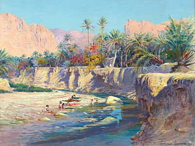 FEMMES AU BAIN, DANS L'OASIS DE EL KANTARA
