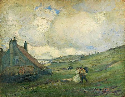 PAYSAGE, MAISONS EN BORD DE MER