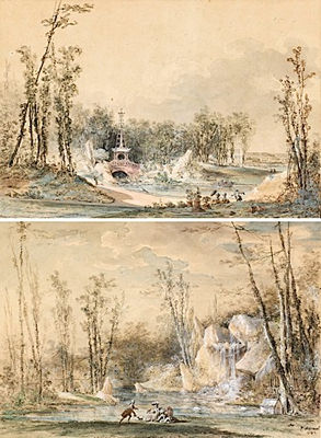 Sample artwork by Louis Gabriel Moreau (1740 - 1806), known for painting, draftsman, etching, landscape painting - View similar artists and auction records