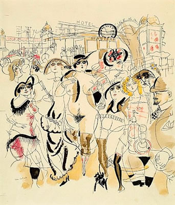MONTMARTRE, ILLUSTRATION POUR "L'INFLATION SENTIMENTALE", CIRCA 1920
