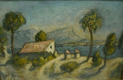 Sample artwork by Joseph-Julien Mange (1866 - c.1935), known for landscape painting and poetry. - View similar artists and auction records
