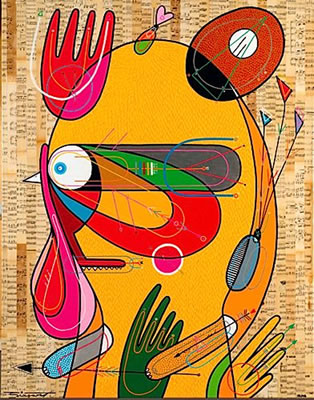 Sample artwork by Sixeart (Born 1975), known for graffiti art - View similar artists and auction records