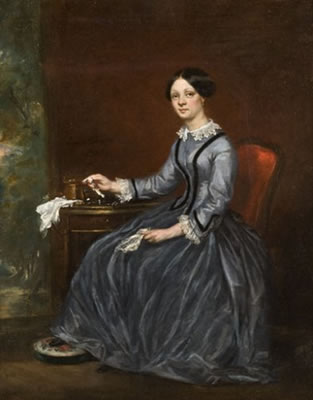 Portrait de femme à son ouvrage