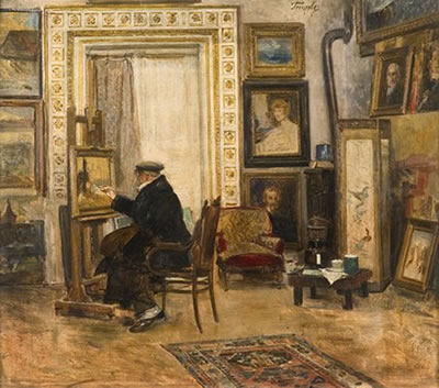 Artiste dans son atelier