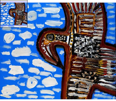 Sample artwork by Trevor Turbo Brown (1967 - 2015), known for aboriginal painting - View similar artists and auction records