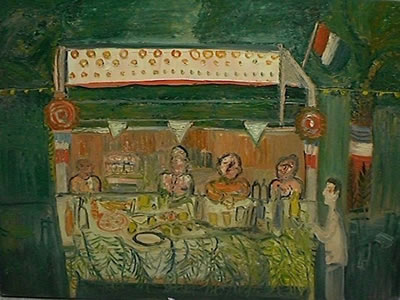 LA BUVETTE - INTERIEUR A LA TABLE JAUNE (2)