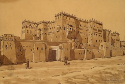 Casbah à Taourirt (Ouarzazat), 1930 by Antoni Teslar - Auction record, sale price, and art valuation. Compare with similar artists and explore comparable artworks.