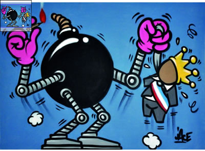 Sample artwork by Jace (Born c.1973), known for street art painting - View similar artists and auction records