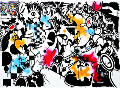 Sample artwork by RCF1 (Born 1968), known for graffiti painting - View similar artists and auction records