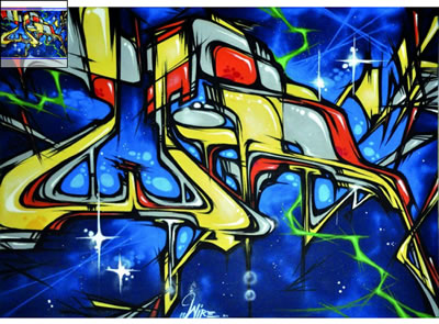 Sample artwork by Wire (Born 1978), known for urban painting - View similar artists and auction records