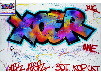 Sample artwork by Xoer (Born 1978), known for street art painting - View similar artists and auction records