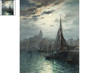 Le Tréport : effet de lune sur le port