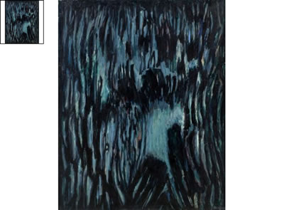 SANS TITRE (COMPOSITION NOIRE ET BLEUE)