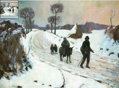 SUR LA ROUTE ENNEIGEE by Eugène Tirvert - Auction record, sale price, and art valuation. Compare with similar artists and explore comparable artworks.