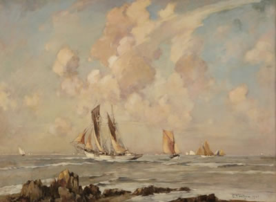 Voiliers sur un littoral breton