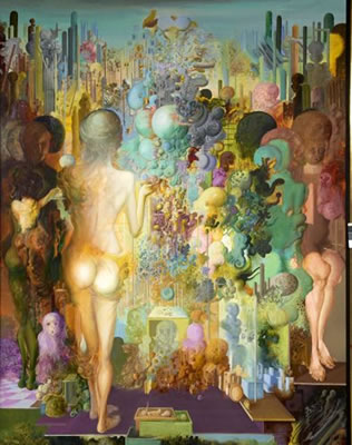 Sample artwork by Ljubomir Ljuba Popovic (1934 - 2016), known for surrealist painting - View similar artists and auction records