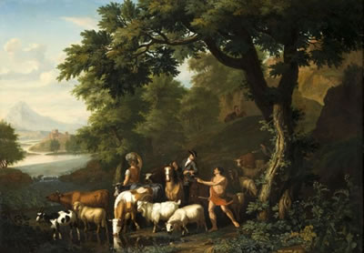 Cavalier et bergers avec leur troupeau devant un paysage de rivière by Jan (Johan) Van Gool - Auction record, sale price, and art valuation. Compare with similar artists and explore comparable artworks.