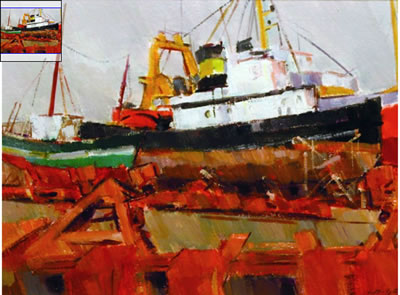Chantier naval by Jean Le Merdy - Auction record, sale price, and art valuation. Compare with similar artists and explore comparable artworks.
