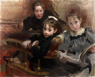 Madame Alfred Lenoir et ses deux filles by Albert Besnard - Auction record, sale price, and art valuation. Compare with similar artists and explore comparable artworks.