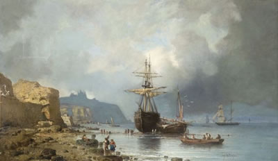 Deux-mâts et pêcheurs au pied d'une falaise by Tony Francois Bergue - Auction record, sale price, and art valuation. Compare with similar artists and explore comparable artworks.