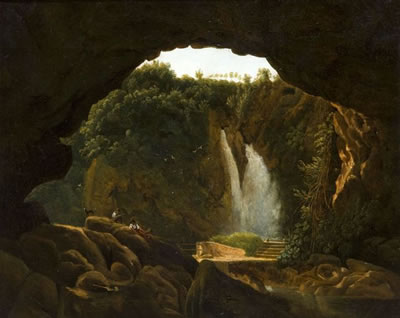 Vue présumée des cascatelles de Tivoli