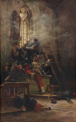 Scène de combat dans une église by Alphonse-Marie-Adolphe de Neuville - Auction record, sale price, and art valuation. Compare with similar artists and explore comparable artworks.