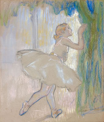 Ballerine derrière un rideau