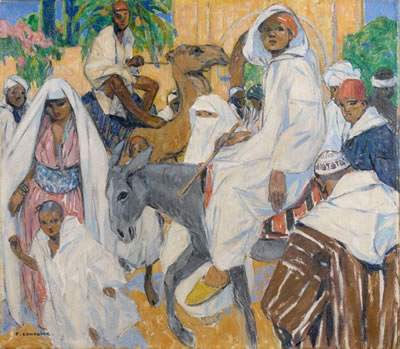 Sample artwork by Fernand Lantoine (1876 - 1956), known for genre, village scenes and landscape painting, professional french navy artist - View similar artists and auction records