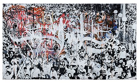 STENCILED REVOLUTION BISHOMARE (KARAN RESHAD), 2009 (triptych)