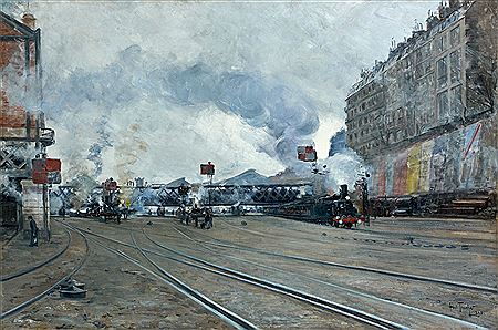 GARE SAINT-LAZARE - 1893 by Louis Abel-Truchet - Auction record, sale price, and art valuation. Compare with similar artists and explore comparable artworks.