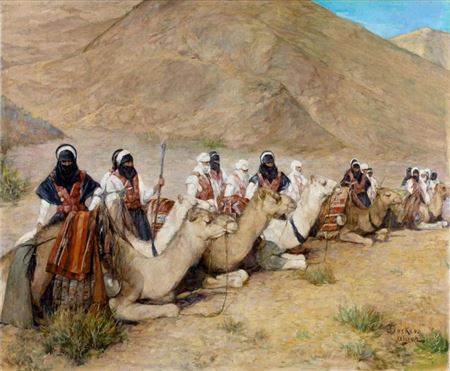 LA HALTE DE LA CARAVANE by Emile Deckers - Auction record, sale price, and art valuation. Compare with similar artists and explore comparable artworks.