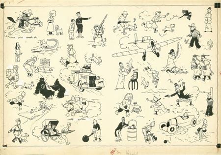 PAGES DE GARDE BLEU FONCÉ by Georges Prosper Remi Herge - Auction record, sale price, and art valuation. Compare with similar artists and explore comparable artworks.