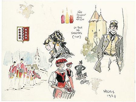 Sample artwork by Hugo Pratt (1927 - 1995), known for drawing, painting, comics - View similar artists and auction records