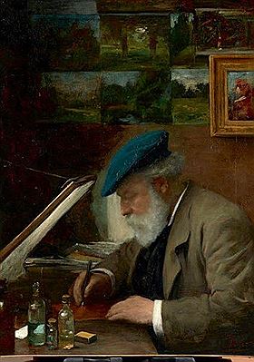 Portrait d'un graveur dans son atelier
