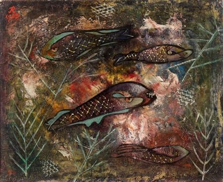 TROIS POISSONS (DIE BÖSEN FISCHE N°11) - 1933 by Hans Reichel - Auction record, sale price, and art valuation. Compare with similar artists and explore comparable artworks.