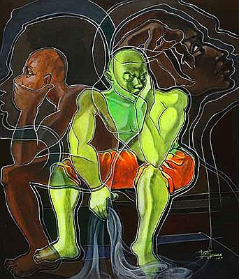 SITTING IN LIMBO by Tayo Olayode - Auction record, sale price, and art valuation. Compare with similar artists and explore comparable artworks.