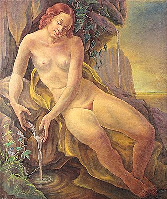 Sample artwork by Carol Hubner (1902 - 1981), known for portraits, landscapes, still lifes with flowers - View similar artists and auction records