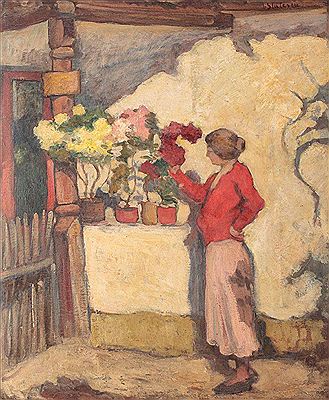 Porch with flowers by Ion Statescu - Auction record, sale price, and art valuation. Compare with similar artists and explore comparable artworks.